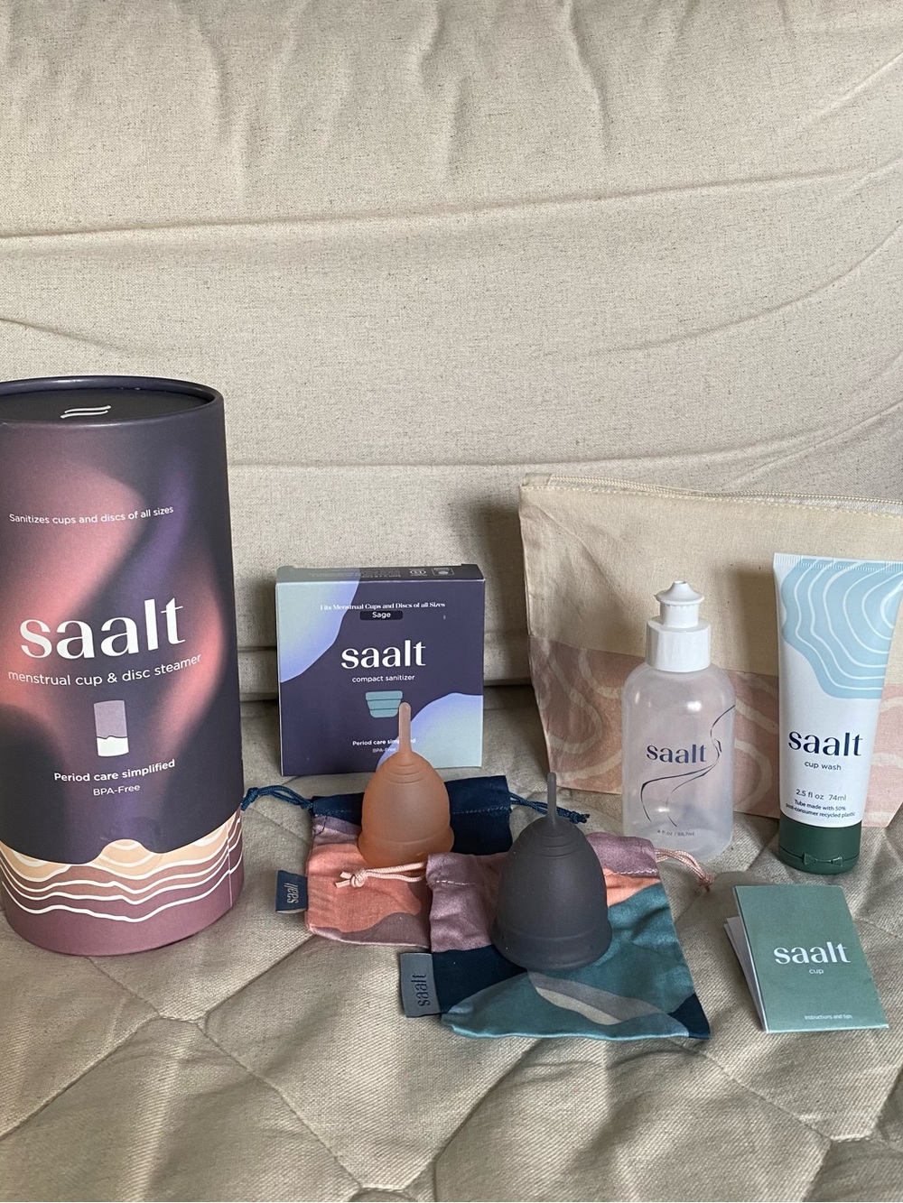 [NWT] Saalt Soft Duo Menstrual Cup Set with Steamer and Travel Kit
